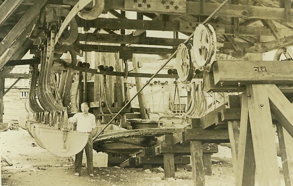 日月潭水力發電計畫1919年興建的外車埕鐵索道