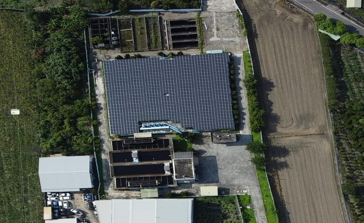民國時代彰化地區公共給水北斗系統埔心淨水場淨水設施平面空拍圖
