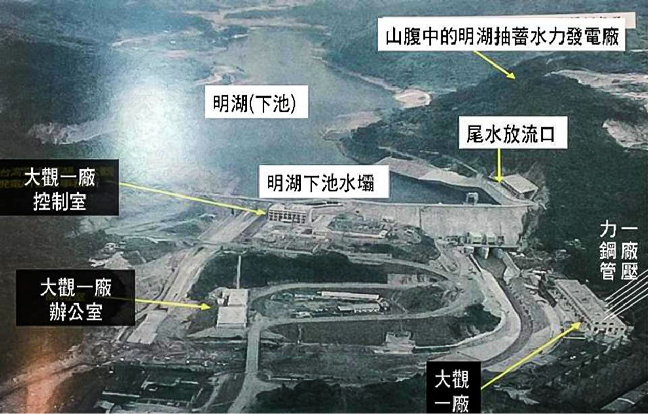 濁水溪流域明湖(下池)的位置及設施配置圖