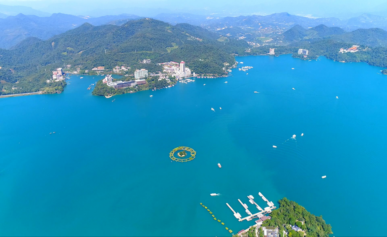 濁水溪流域日月潭上空鳥瞰