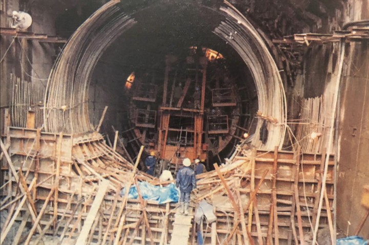 濁水溪流域明湖電廠明挖進水口施工