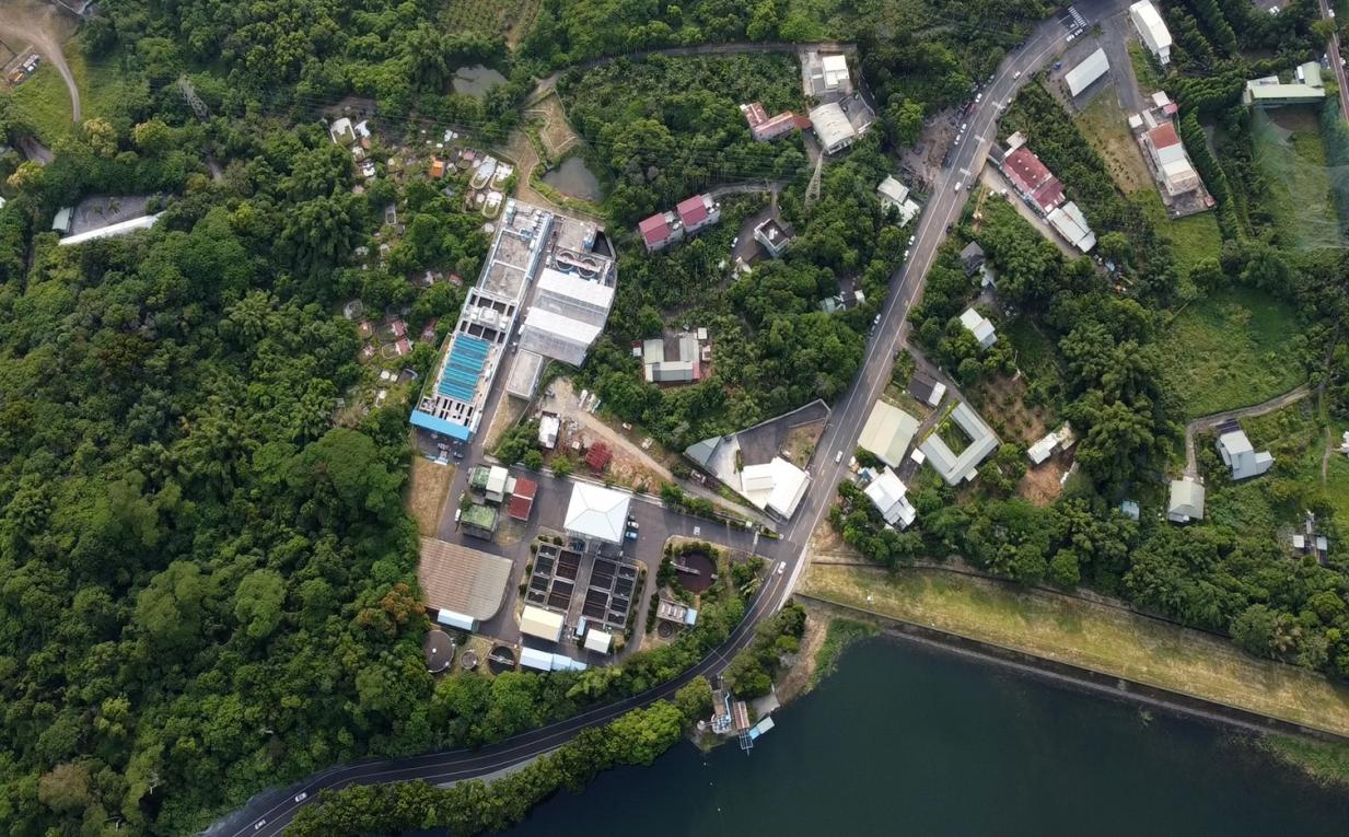 民國時代嘉義地區公共給水蘭潭淨水場俯瞰