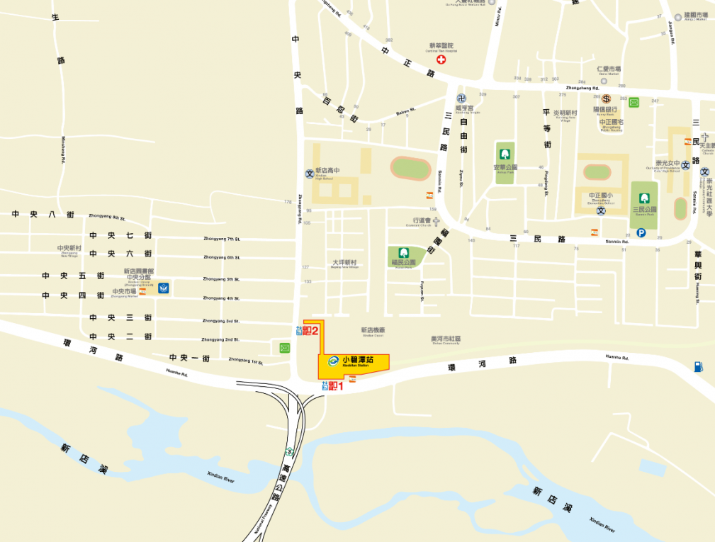 捷運松山新店線之新店線小碧潭支線小碧潭站(G03A)位置圖
