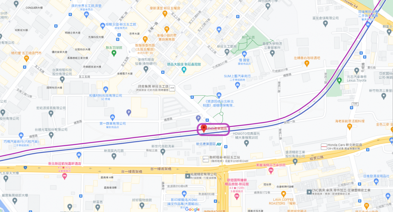 桃園機場捷運沿線車站-新北產業園區站(A3)(Y20)位置圖
