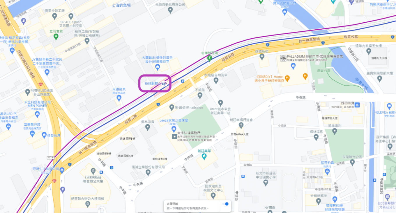 桃園機場捷運沿線車站-新莊副都心站(A4)位置圖