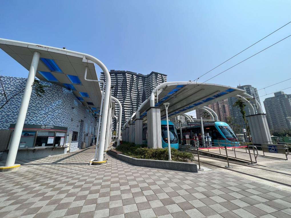 淡海輕軌藍海線沿線車站-淡水漁人碼站-站體設施