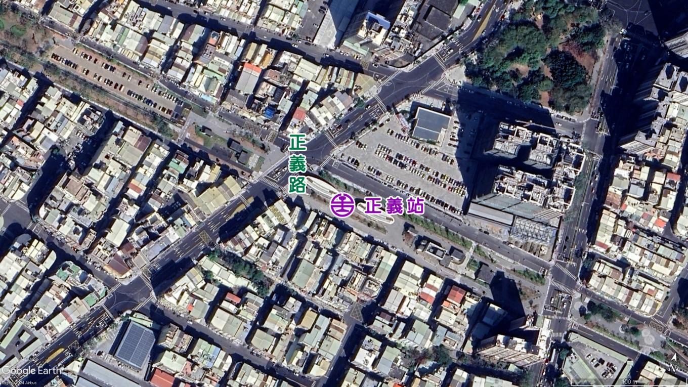 高雄市區鐵路地下化計畫-延伸鳳山計畫新設車站-正義車站位置