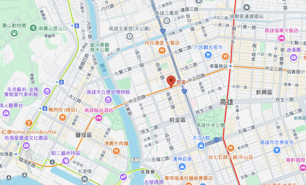 高雄捷運橘線沿線車站介紹-前金站(O4)位罝
