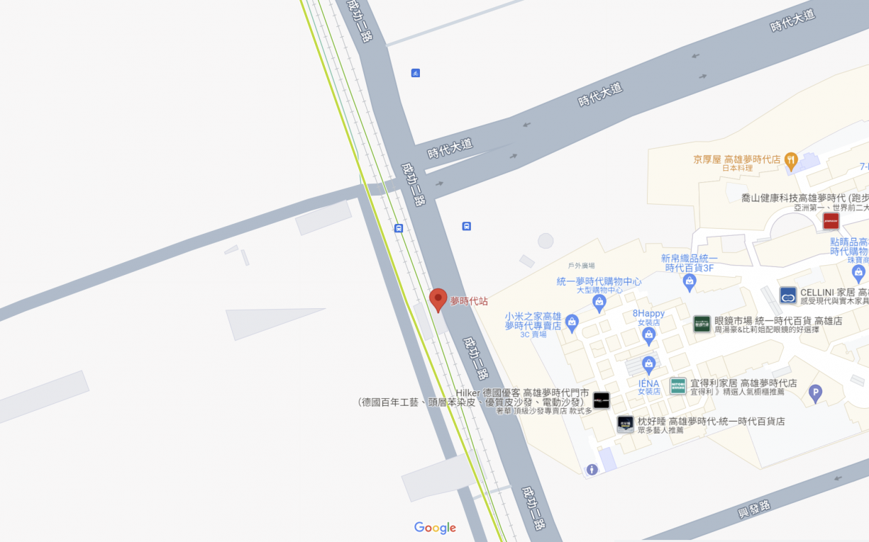 高雄環狀輕軌沿線車站介紹-夢時代站(C5)位置