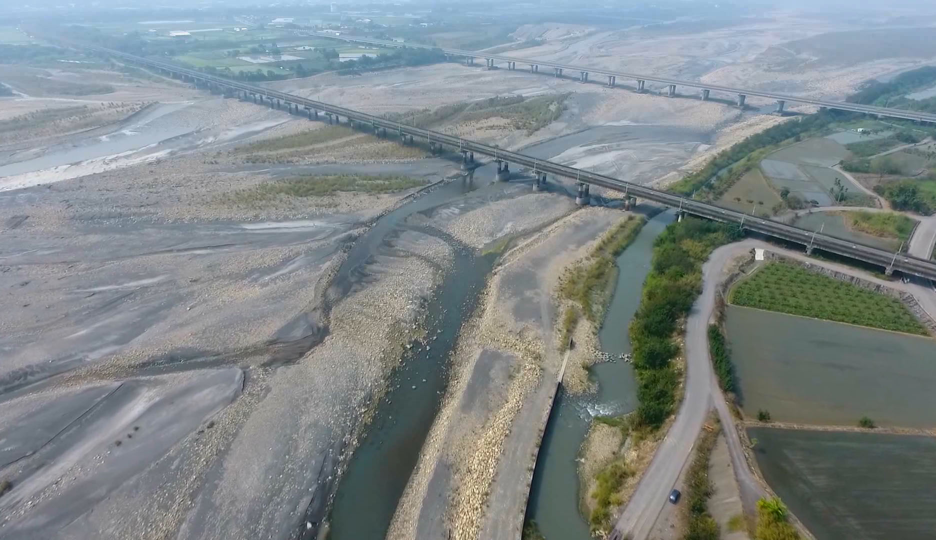 莿仔埤圳水源濁水溪上空俯瞰