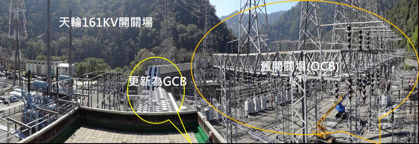 2014年天輪舊開關場(OCB)更新為超高壓開關場(GCB)