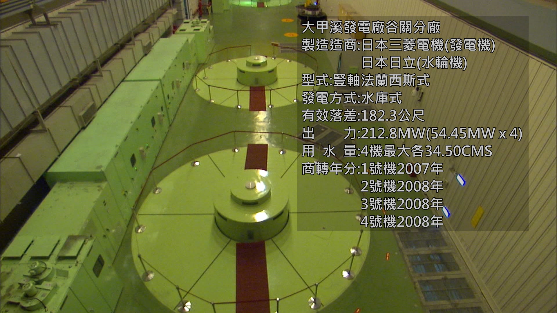 大甲溪流域谷關電廠豎軸發電機組