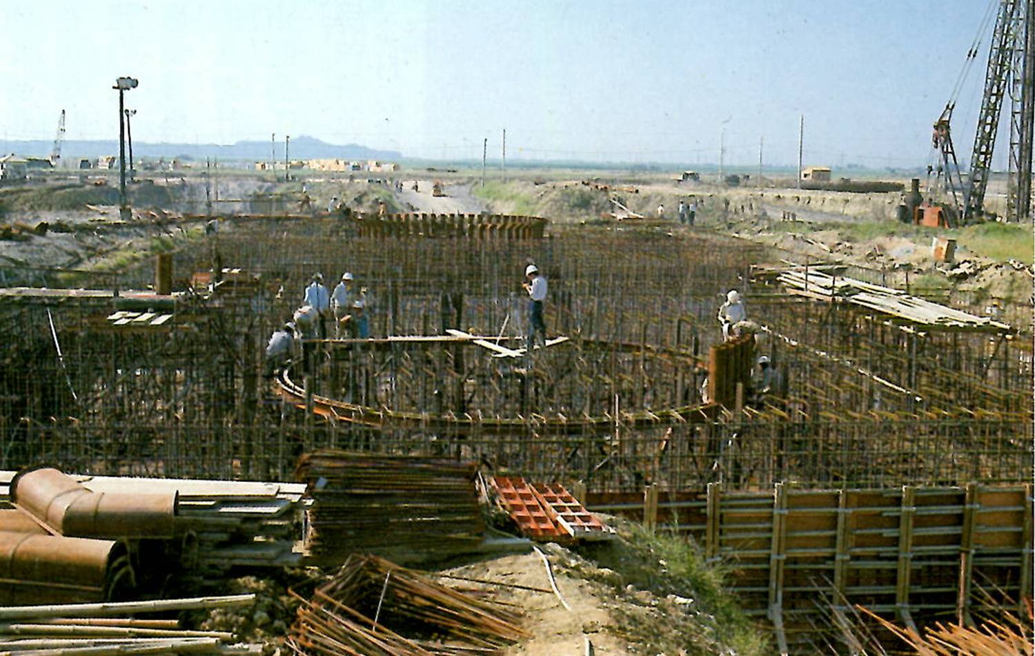 高雄港:中鋼建廠打設混凝土施工