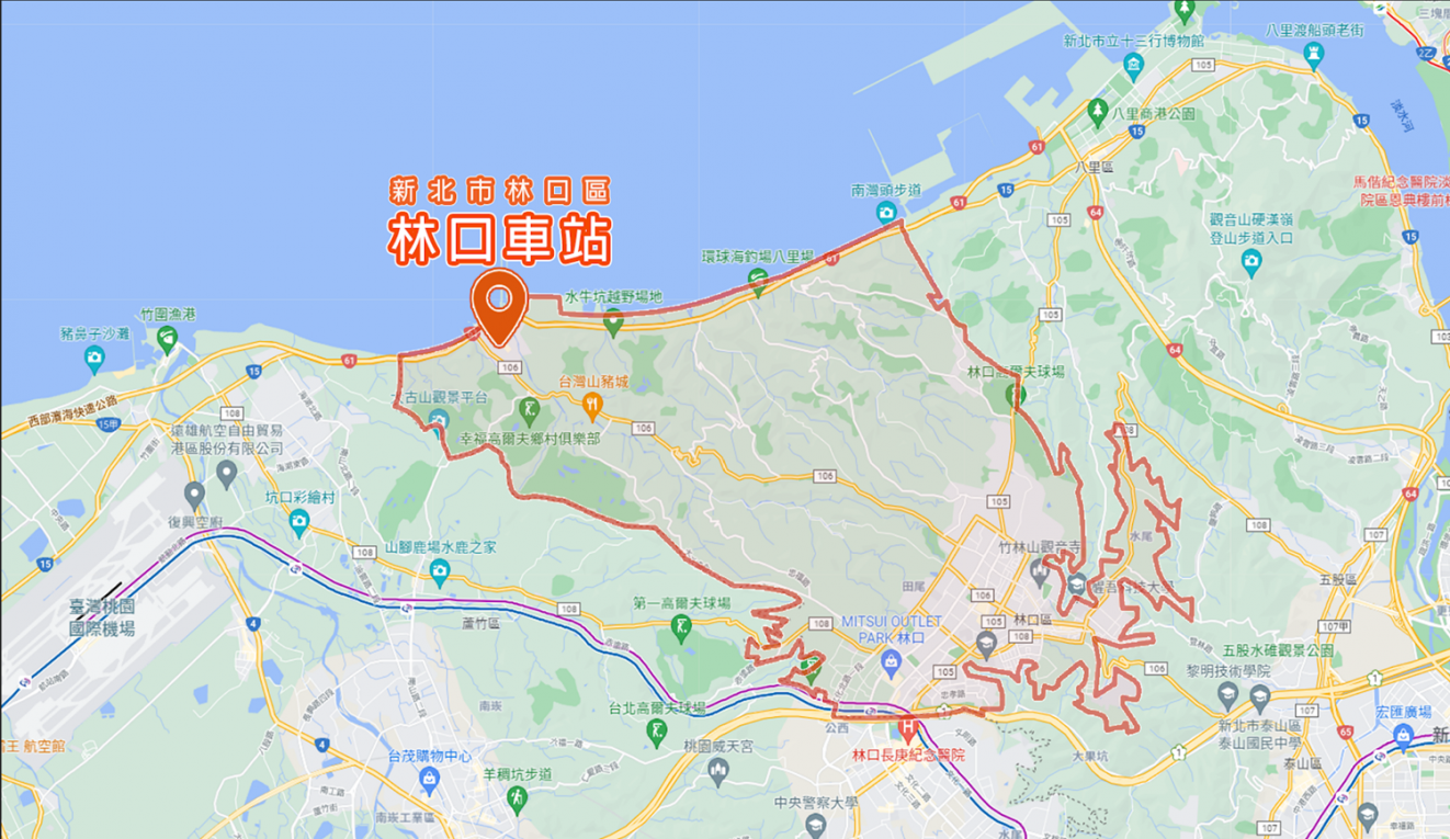 林口支線鐵路林口車站地理位置圖