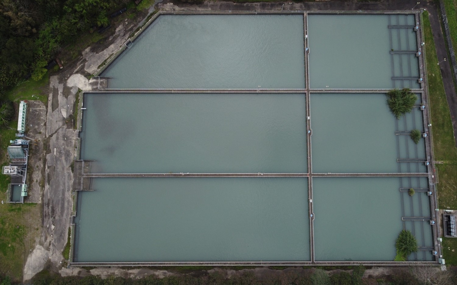 新竹第二淨水場水源頭前溪隆恩堰3萬噸沉沙池