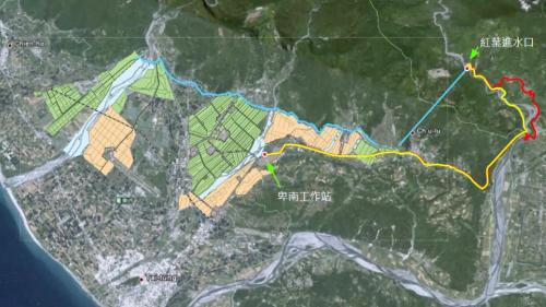 卑南上圳取水口，位於鹿野溪上游南岸的延平鄉紅葉村上里部落。
