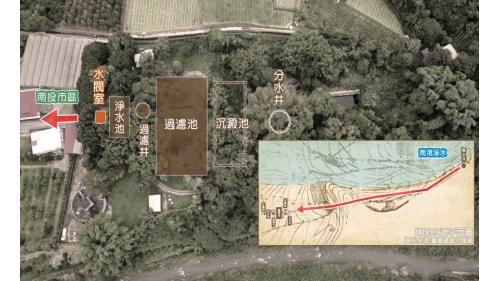 埔里水道於1923年啓用，設施包括分水井、沉澱池、過濾池、過濾井、淨水池及水閥室。&nbsp;