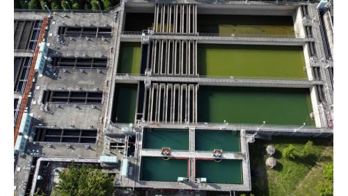 廢水沉澱池、初沉池、分水井、膠凝池。