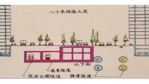 台北萬華間增建中華路隧道一座，其為雙軌隧道，全長1.82公里，原中華商場西側的中華路下方已施築台鐵窄軌隧道，利用原鐵路的下方再施築高鐵標準軌隧道，中華商場北市府已配合拆除，中華路將成為80米寬的林蔭大道。
&nbsp;