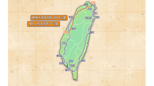 &nbsp;木枕、鋼筋混凝土枕及扣件更換基隆&ndash;彰化段。
