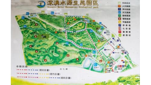 民國時期宜蘭地區公共給水深溝水源生態園區導覽圖