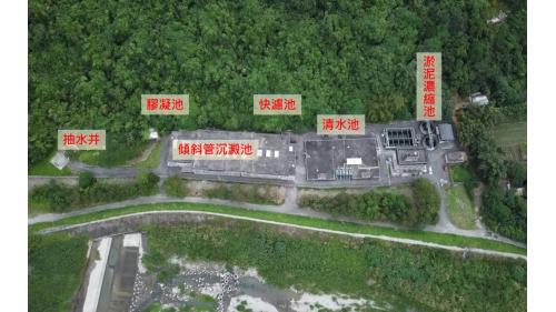 壽豐淨水場淨水設施包括快混池、膠凝池、沉澱池、快濾池、清水池及汙泥濃縮池。
&nbsp;