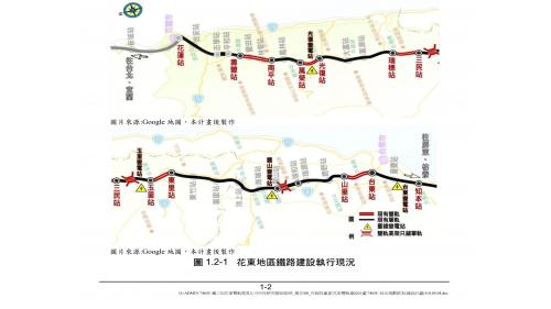 花東線鐵路瓶頸路段雙軌化暨全線電氣化 建設現況&nbsp; (110年4月 製表)