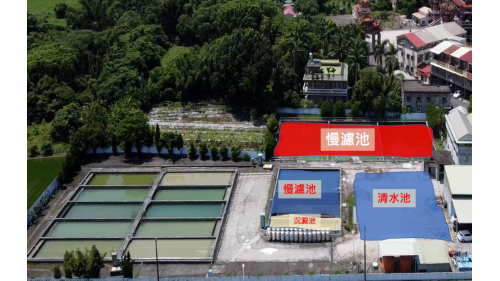 白河淨水場的淨水設備包含沉澱池、慢濾池及清水池等。
&nbsp;