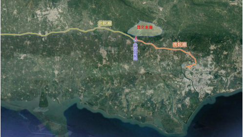 導水路位於送水室的下游，長1,634公尺，水流至嘉南農田水利會的「分歧工作站」後，分為嘉南大圳南、北幹線。日治時期為灌溉嘉南平原而興建的烏山頭水庫，在曾文水庫興建完成水源充足後，已成為台南地區民生用水的重要水源。
&nbsp;