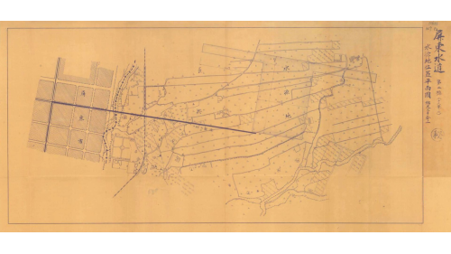 屏東水道原稱阿緱水道，於1917年興建完工，興建之初，水源和淨水設備與打狗水道共用。後因屏東市人口增加，打狗水道水量不足供應，1934年另覓新的水源地，選在屏東市區東側的長興，試鑿水井並測試水質，發現其地下水質優且豐沛，遂於1936年以長興為水源地，並於1938年完成水道擴建工程，至此屏東水道與高雄第一水源地分別獨立運作。
&nbsp;