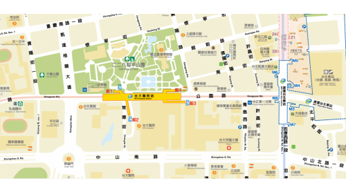 車站位於台北市城中一帶，公園路下方，襄陽路口與常德街口間，車站編號為R09。地下二層車站，一個島式月台，四個出入口。本站設有半高式月台門。
&nbsp;