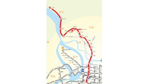 淡水站至中山站於86年3月28日通車營運，86年12月25日再通車至台北車站。87年12月24日通車至中正紀念堂站，至此淡水線全線通車營運，是國內第一條通車的高運量捷運系統，有高架、平面、地下三種建造型式。淡水線與信義線串聯營運，並可與中和新蘆線、松山新店線及板南線轉乘，另新北投支線為北投站至新北投站。配合路線編號系統，本路線編號名稱為「R 淡水信義線」。