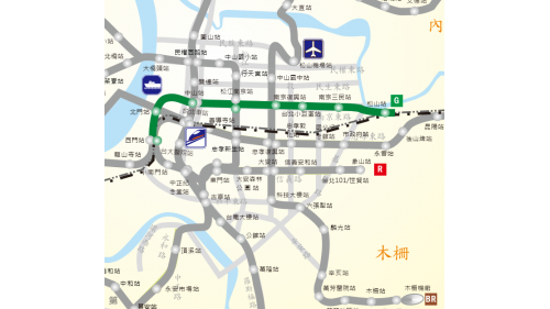松山線於103年11月15日通車，稱為「G 松山新店線」，全長約8.5公里，設8座地下車站（含西門站），全線採地下方式建造。松山站可與臺鐵松山站銜接轉乘，北門站亦可經由地下通道與臺灣桃園國際機場捷運線臺北車站連接。