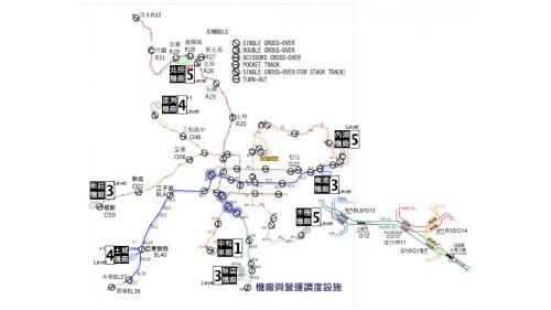 台北捷運軌道及機廠配置圖(104年情況)
&nbsp;