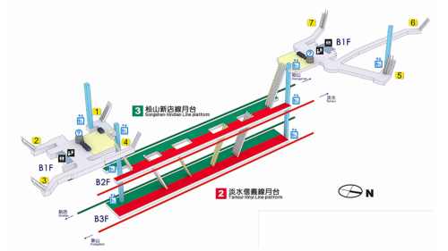 台北捷運中正紀念堂轉乘規劃示意圖
&nbsp;