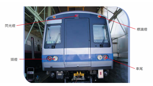 台北捷運電聯車車外照明之配置位置
