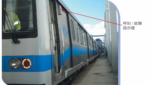 台北捷運電聯車呼叫／故障指示燈之配置位置
