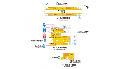 環狀線新埔民生站位於民生路上，於2020年1月啟用，編號為Y17，與板南線新埔站不同站名、不同站體，需由站外轉乘。板南線之新埔站，位於文化路上，於 2000年8月啟用。
&nbsp;