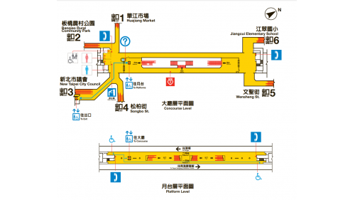江子翠站編號為BL09，位於板橋區文化路與雙十路交叉口，於2000年8月啟用。為地下二層車站，共設有6處出入口，地下一樓為大廳層，地下二樓為月台層，設有島式月台，為半高式月台門。
