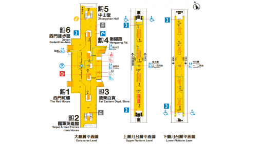 西門站於2000年8月通車啟用，為板南線及松山新店線之轉乘站，位於衡陽路及寶慶路的交叉路口，在板南線中編號為BL11，於1999年12月通車而啟用，松山新店線編號為G11。站體為地下三層車站，設有6處出入口，地下一層為大廳層，西門地下街可於此通往；地下二、三層為月台層，設有島式疊式月台，皆採用半高式月台門。開放自行車及大型寵物車進出。
&nbsp;