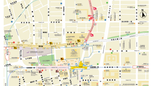 台北車站位於中正區忠孝西路，啟用於1999年12月，板南線中編號為BL12；淡水信義線編號為R10，於1997年12月通車啟用；桃園機場捷運線編號為A1，於2017年3月通車啟用。