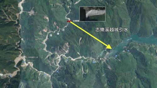 德基水庫水源主要來自大甲溪上游的有勝溪、司界蘭溪、南湖溪等，另有志樂溪越域引水送在壩址下方，於大甲溪北岸志樂溪上游興建一座小型引水壩 及引水隧道，將志樂溪的溪水引入德基水庫。
&nbsp;