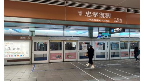 忠孝復興站站體共有地上及地下各四層，共設有5處出入口，地下三層為板南線之大廳層，地下四層為板南線月台層，地上三層為文湖線之大廳層及月台層，地上四層為天橋層，可在此切換搭乘方向轉乘至文湖線。 【圖/地上三樓文湖線大廳層、文湖線月台為兩座側式月台，設有全高式月台門】
&nbsp;