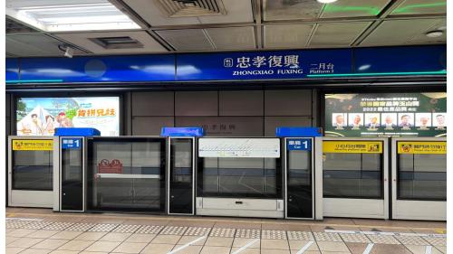 忠孝復興站站體共有地上及地下各四層，共設有5處出入口，地下三層為板南線之大廳層，地下四層為板南線月台層。地上三層為文湖線之大廳層及月台層，地上四層為天橋層，可在此切換搭乘方向。板南線為一島式月台，設有半高式月台門，文湖線為兩座側式月台及設有全高式月台門。【圖/板南線地下四樓二月台-往頂埔方向，半高式月台門】
&nbsp;
