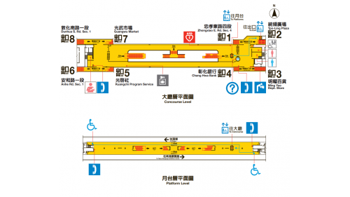 忠孝敦化站編號為BL16，位於敦化南路口東側，於1999年12月啟用，與忠孝復興站同為可連接東區地下街之捷運站，各出入口外亦設有周邊商圈及廣場等。忠孝敦化站為地下二層車站，共有8處出入口，為台北捷運非轉乘站中，出口最多之車站，地下一樓為大廳層，地下二樓為月台層，設有一座島式月台，月台門採半高式設計。另外，本站與忠孝復興站間設有可供列車調度之袋狀軌。