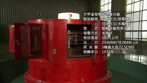 啟用年份為1974年，有效落差為143.1公尺，總出力234MW(78.0MWx3)。
&nbsp;