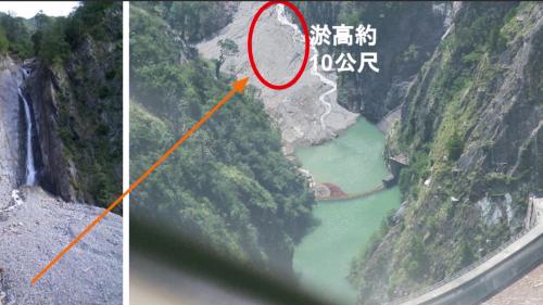 &nbsp;2004年敏督利颱風造成德基水庫至青山水庫間右岸土石崩落阻塞河道，尾水隧道出口段河道水位升高，溪水灌入地下廠房。
&nbsp;