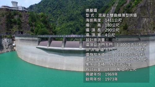 德基水庫於1969年12月8日開工興建，1973年6月26日達到首期發電初步需求，1973年12月水庫開始蓄水，1974年9月全部完成。&nbsp;
&nbsp;