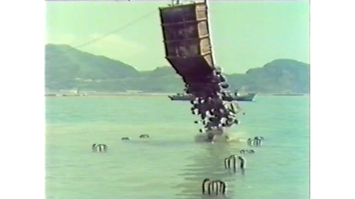 &nbsp;         棧橋式碼頭基樁打設完成，還要拋放卵石，卵石層必須全部鋪成傾斜狀，然後在上面吊放一噸和兩噸重的小菱形塊，切除樁頭後露出鋼筋，加上樁箍套上樁帽，灌注混凝土。