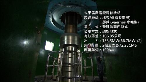 馬鞍電廠設置有兩部豎軸法蘭西斯式水輪發電機組，分別於1998年7月及9月啟用，每部設計流量為每秒72.25 立方公尺，設計水頭為 106 公尺。總裝置容量達133.47MW，年發電量約 4 億度。
&nbsp;